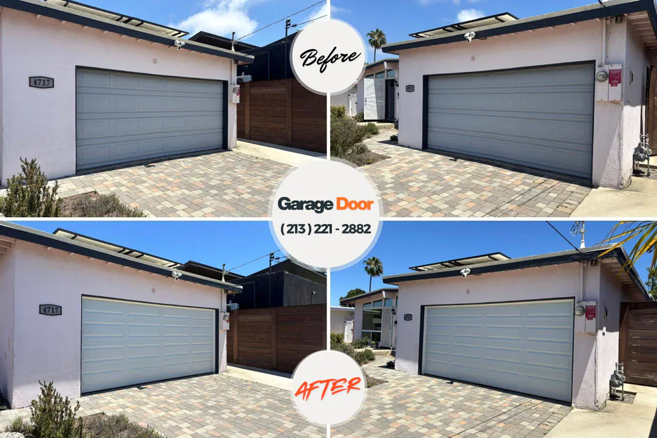 Before and after: garage door repair Barbee, IN
